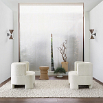 Приставной стол с отделкой из джута Juti D35 см варинант исполнения - 6 | Loft Concept в Казани