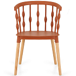 Пластиковый стул на ножках из массива бука Ferret Spiral Brown варинант исполнения - 2 | Loft Concept в Казани