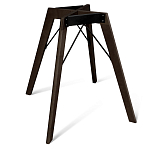 Стол обеденный с серой овальной столешницей из керамики на четырех деревянных ножках Gray Ceramics варинант исполнения - 5 | Loft Concept в Казани