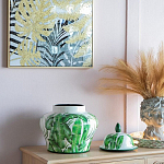 Ваза с зелёными листьями и крышкой Vase Green Leaves варинант исполнения - 4 | Loft Concept в Казани