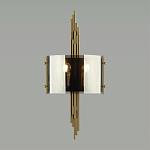 Бра с изогнутым плафоном на бронзовом основании с вертикальным декором из металлических трубок Sohne варинант исполнения - 3 | Loft Concept в Казани