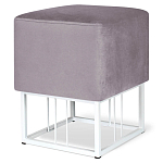 Пуф квадратный фиолетовый велюр на белом металлическом основании Celeste Purple варинант исполнения - 1 | Loft Concept в Казани