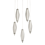 Люстра круглая каскадня с 5-ю плафонами из металлической сетки Mesh Lampshade Lighting варинант исполнения - 1 | Loft Concept в Казани