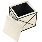 Пуф бежевый с черной металлической рамой Beige Pouf варинант исполнения - 1 | Loft Concept в Казани