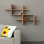 Полка фигурная подвесная цвета древесины HALIC BOOKCASE OAK варинант исполнения - 1 | Loft Concept в Казани