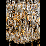 Люстра круглая с хрустальными подвесками на золотистом каркасе Roul Crystal Light варинант исполнения - 5 | Loft Concept в Казани