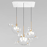 Люстра подвесная 3 лампы с прозрачными стеклянными шарами и золотыми деталями Giopato & Coombes варинант исполнения - 1 | Loft Concept в Казани