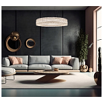 Люстра подвесная круглая из прозрачного хрусталя с корпусом из металла цвета хром Selfsufficient варинант исполнения - 7 | Loft Concept в Казани