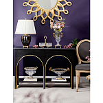 Чаша из прозрачного стекла с бронзовым ободком и фигурками бабочек Eden Garden варинант исполнения - 3 | Loft Concept в Казани