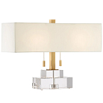 Настольная лампа прямоугольная на прозрачном основании Charm and Luxury варинант исполнения - 2 | Loft Concept в Казани