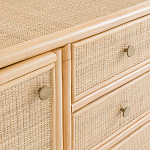 Длинный комод из ротанга с дверцами и ящиками Simone Rattan Chest of Drawers варинант исполнения - 5 | Loft Concept в Казани