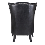 Кресло из натуральной кожи на 4-х деревянных ножках из массива бука Daniel Leather Armchair black варинант исполнения - 3 | Loft Concept в Казани