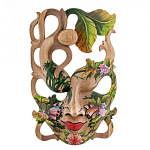 Маска деревянная резная расписная Tropical Paradise варинант исполнения - 3 | Loft Concept в Казани