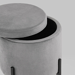 Серый пуф на черных ножках SANJAY варинант исполнения - 3 | Loft Concept в Казани