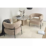 Кресло полукруглое мягкое с буклированной обивкой Armchair with Boucle Upholstery варинант исполнения - 4 | Loft Concept в Казани