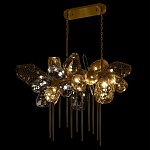 Люстра подвесная с 22-мя гранёными стеклянными плафонами с вертикальными подвесками Gilded Mirage  варинант исполнения - 6 | Loft Concept в Казани