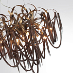 Люстра подвесная с объемной композицией из скрученных лент и металлических цепочек Atlantis Chain варинант исполнения - 3 | Loft Concept в Казани