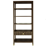 Стеллаж Elsa Dreams Walnut со стеклянными полками и ящиком варинант исполнения - 7 | Loft Concept в Казани