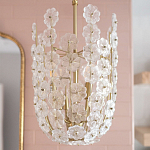 Подвесной светильник декорированный цветами из стекла Lightness of Flowers варинант исполнения - 4 | Loft Concept в Казани