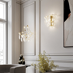 Люстра подвесная из металла с хрустальными подвесками прозрачного цвета Quasar 41 варинант исполнения - 7 | Loft Concept в Казани