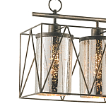 Люстра прямоугольная с 5-ю плафонами из стекла с узором Translucent Pattern варинант исполнения - 1 | Loft Concept в Казани