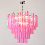 Элитная Люстра Textured Glass Pink Chandelier Ярко Розовое стекло варинант исполнения - 4 | Loft Concept в Казани