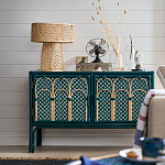 Комод для посуды из ротанга Felice Rattan Green варинант исполнения - 6 | Loft Concept в Казани