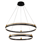 Люстра подвесная с двумя кольцами черного и золотого цвета Ring Horizontal варинант исполнения - 1 | Loft Concept в Казани