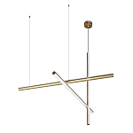 Люстра с 3-мя  пересекающимися цилиндрическими плафонами на тонких тросах Trumpet tube варинант исполнения - 4 | Loft Concept в Казани