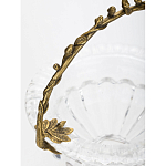 Чаша из прозрачного стекла на ножке с бронзовой ручкой в виде ветки Eden Garden варинант исполнения - 5 | Loft Concept в Казани