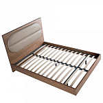 Кровать двуспальная с высоким изголовьем из дерева и подушек из экокожи Modern Look варинант исполнения - 4 | Loft Concept в Казани