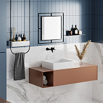 Настенное зеркало квадратной формы в черной металлической раме CORNER MIRROR BLACK варинант исполнения - 2 | Loft Concept в Казани