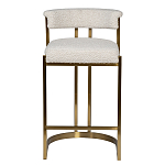 Стул барный букле бежевый с каркасом цвета матовое золото Tactility варинант исполнения - 1 | Loft Concept в Казани