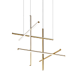 Люстра с 6-ю  пересекающимися цилиндрическими плафонами на тонких тросах Trumpet tube варинант исполнения - 1 | Loft Concept в Казани