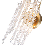 Бра с хрустальными прозрачными подвесками и круглым основанием золотого цвета FAIRYTREE Light варинант исполнения - 2 | Loft Concept в Казани