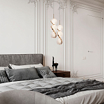 Подвесной светильник с плафонами в виде 3-х сфер из рельефного акрила Morgaine Spheres Gold Light варинант исполнения - 3 | Loft Concept в Казани