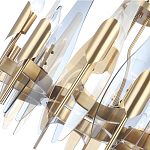 Люстра с вертикальными стеклянными элементами и металлическим каркасом цвета Латунь Vertical Glass варинант исполнения - 3 | Loft Concept в Казани