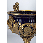 Чаша темно-синего цвета с фигурками ангелов и рельефным декором Eden Garden porcelain and bronze варинант исполнения - 2 | Loft Concept в Казани