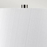 Настольная лампа с круглым фарфоровым основанием ручной работы с покрытием глазурью и белым абажуром из искусственного шелка Elstead Lighting варинант исполнения - 3 | Loft Concept в Казани