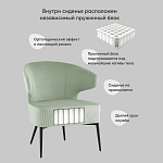 Современное мягкое кресло на металлических ножках Rakush Pistachio варинант исполнения - 9 | Loft Concept в Казани