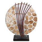 Настольная лампа из перламутра и дерева на подставке Indonesian Shell варинант исполнения - 1 | Loft Concept в Казани