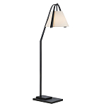 Торшер с черным каркасом и белым тканевым абажуром в форме конуса Stylish Solution варинант исполнения - 1 | Loft Concept в Казани