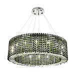 Круглая люстра с хрустальными подвесками Crystal Art Chrome Green Chandelier 12 варинант исполнения - 1 | Loft Concept в Казани