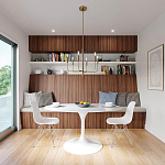 Люстра с 6-ю лампами на тонких изогнутых рожках в современном стиле Feiss варинант исполнения - 7 | Loft Concept в Казани