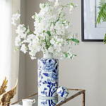 Ваза цилиндрической формы с крышкой и синим цветочным узором на белом фоне Blue & White Ornament варинант исполнения - 5 | Loft Concept в Казани