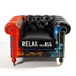 Кресло "Умный Умник" Rick and Morty graffiti chair натуральная кожа  варинант исполнения - 2 | Loft Concept в Казани