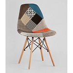 Пластиковый стул на ножках из массива бука Eames Пэчворк варинант исполнения - 1 | Loft Concept в Казани