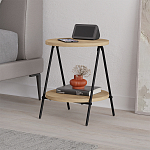 Стол приставной с 2-мя круглыми столешницами из дерева ESSEL OAK варинант исполнения - 6 | Loft Concept в Казани