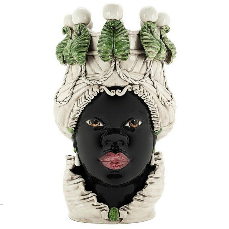 Ваза Abhika Vase Moro Lady Big With Candleholderr dark green Мульти в Казани | Loft Concept 