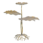 Столик приставной с тремя столешницами Тропические листья Tropical Forest gold варинант исполнения - 1 | Loft Concept в Казани